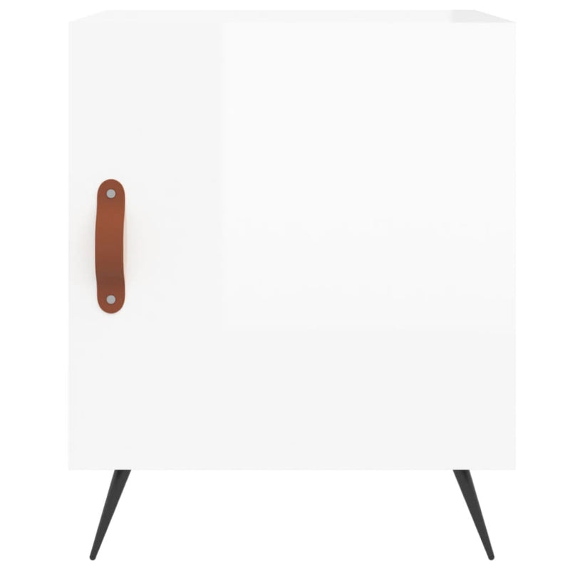 vidaXL 2 db magasfényű fehér szerelt fa éjjeliszekrény 40 x 40 x 50 cm