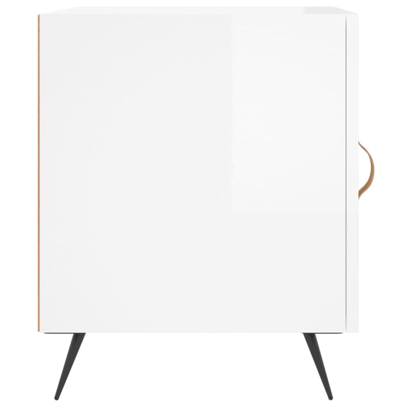 vidaXL 2 db magasfényű fehér szerelt fa éjjeliszekrény 40 x 40 x 50 cm