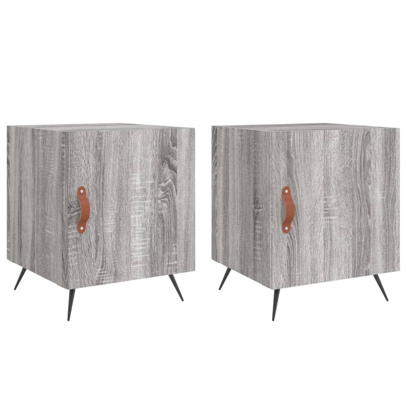 vidaXL 2 db szürke sonoma színű szerelt fa éjjeliszekrény 40x40x50 cm