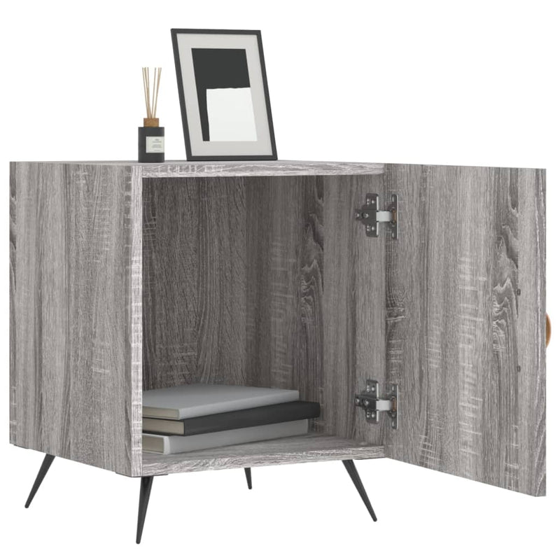 vidaXL 2 db szürke sonoma színű szerelt fa éjjeliszekrény 40x40x50 cm