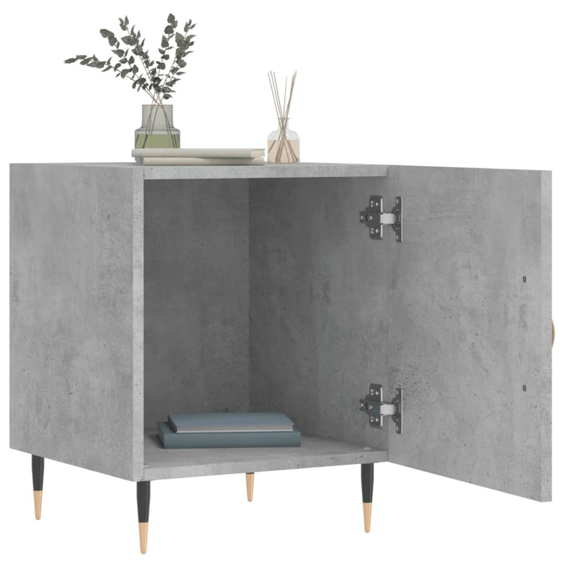 vidaXL 2 db betonszürke szerelt fa éjjeliszekrény 40 x 40 x 50 cm