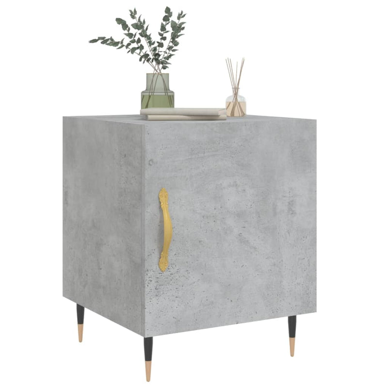 vidaXL 2 db betonszürke szerelt fa éjjeliszekrény 40 x 40 x 50 cm