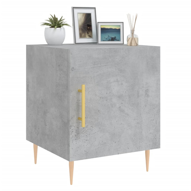 vidaXL 2 db betonszürke szerelt fa éjjeliszekrény 40 x 40 x 50 cm