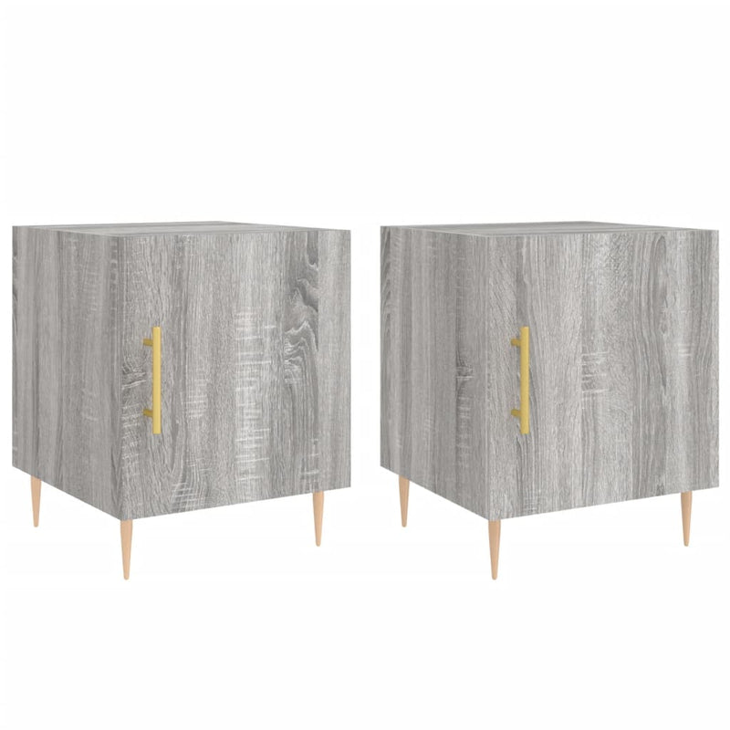 vidaXL 2 db szürke sonoma színű szerelt fa éjjeliszekrény 40x40x50 cm