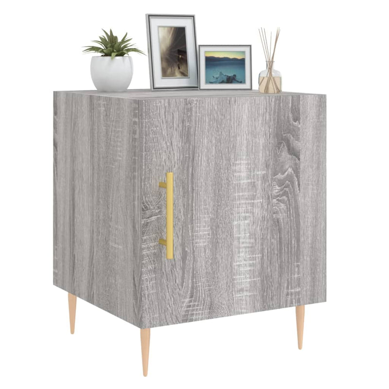 vidaXL 2 db szürke sonoma színű szerelt fa éjjeliszekrény 40x40x50 cm