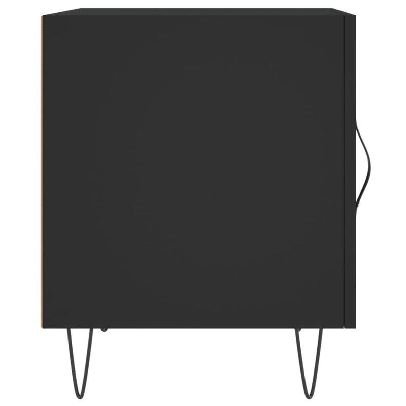 vidaXL 2 db fekete szerelt fa éjjeliszekrény 40 x 40 x 50 cm