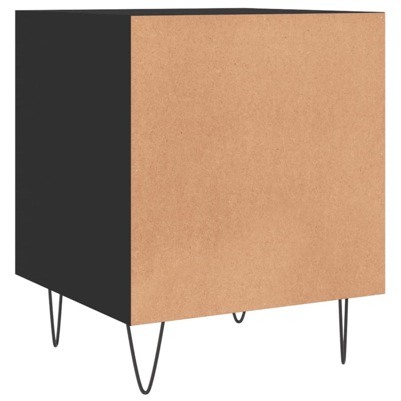 vidaXL 2 db fekete szerelt fa éjjeliszekrény 40 x 40 x 50 cm