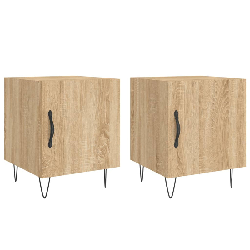 vidaXL 2 db sonoma tölgy színű szerelt fa éjjeliszekrény 40x40x50 cm