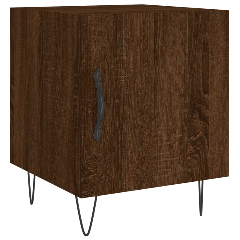 vidaXL 2 db barna tölgyszínű szerelt fa éjjeliszekrény 40 x 40 x 50 cm