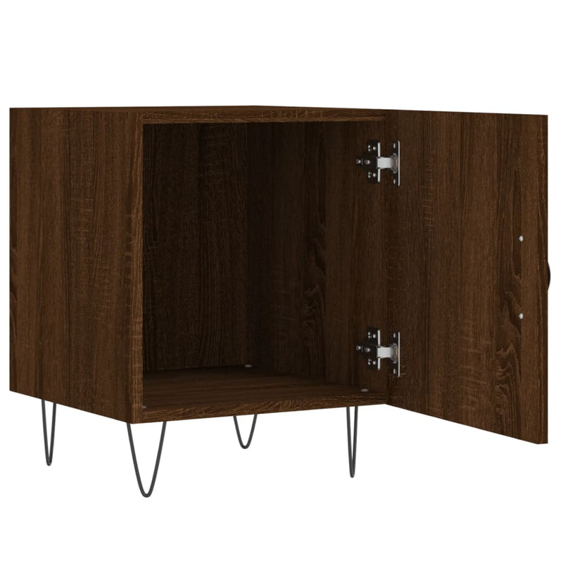 vidaXL 2 db barna tölgyszínű szerelt fa éjjeliszekrény 40 x 40 x 50 cm