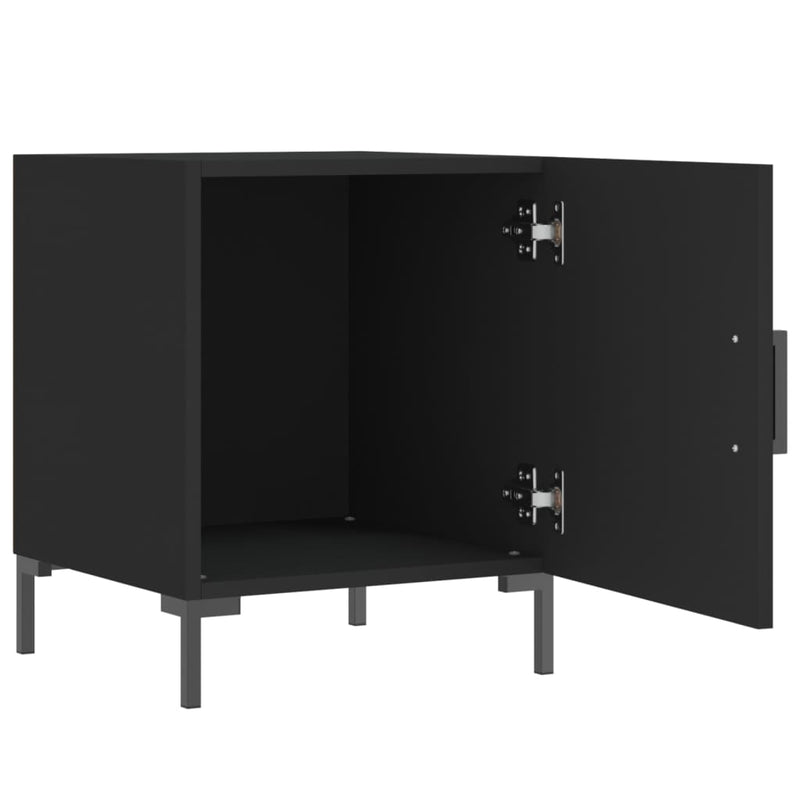 vidaXL 2 db fekete szerelt fa éjjeliszekrény 40 x 40 x 50 cm