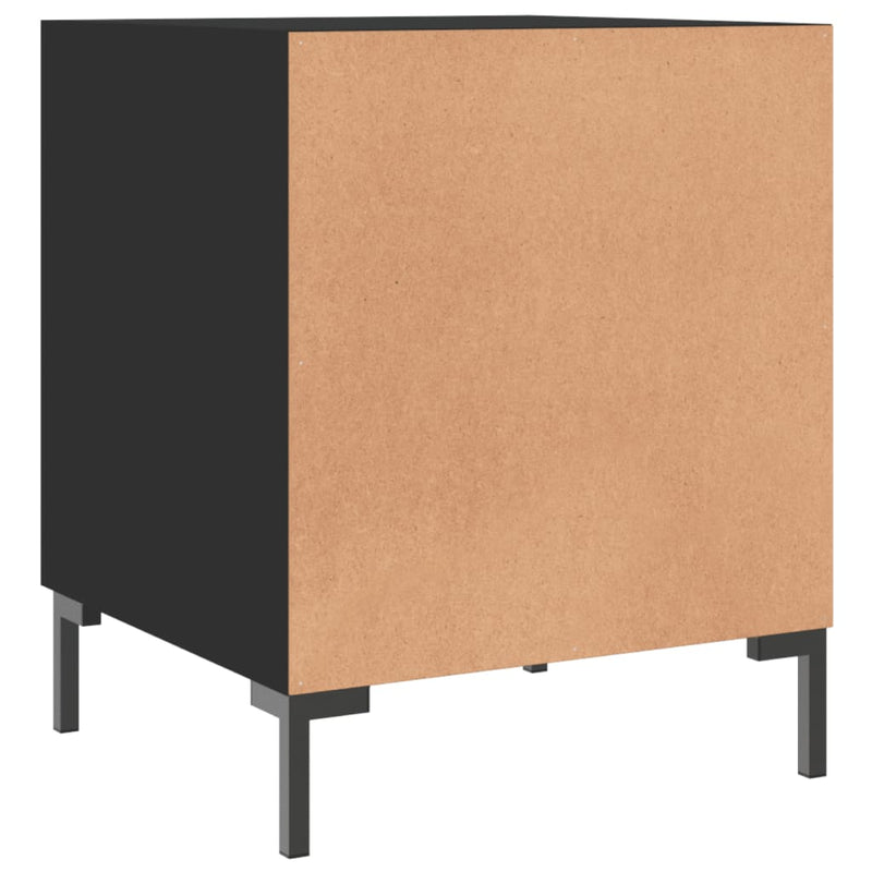 vidaXL 2 db fekete szerelt fa éjjeliszekrény 40 x 40 x 50 cm
