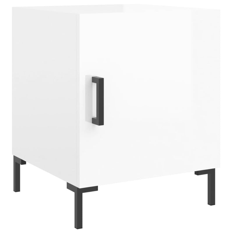 vidaXL 2 db magasfényű fehér szerelt fa éjjeliszekrény 40 x 40 x 50 cm