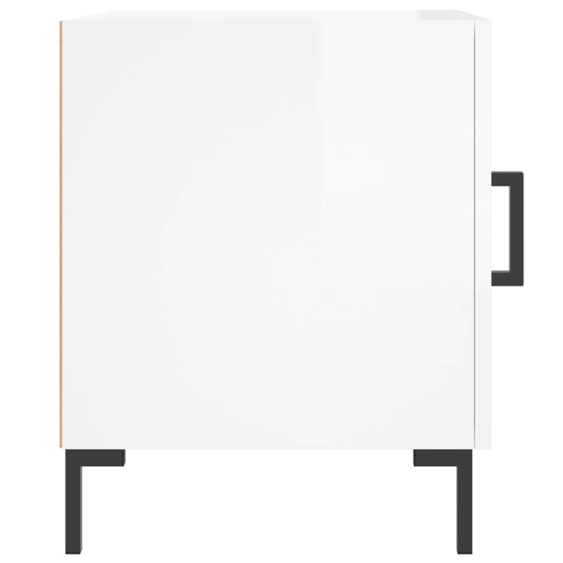 vidaXL 2 db magasfényű fehér szerelt fa éjjeliszekrény 40 x 40 x 50 cm