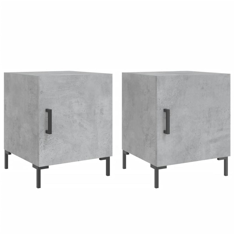 vidaXL 2 db betonszürke szerelt fa éjjeliszekrény 40 x 40 x 50 cm
