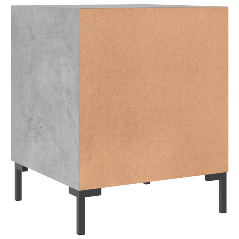 vidaXL 2 db betonszürke szerelt fa éjjeliszekrény 40 x 40 x 50 cm