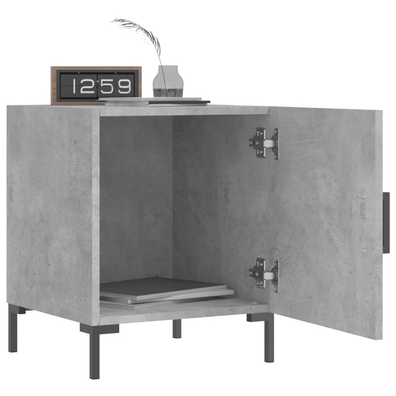 vidaXL 2 db betonszürke szerelt fa éjjeliszekrény 40 x 40 x 50 cm