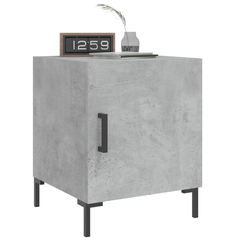 vidaXL 2 db betonszürke szerelt fa éjjeliszekrény 40 x 40 x 50 cm