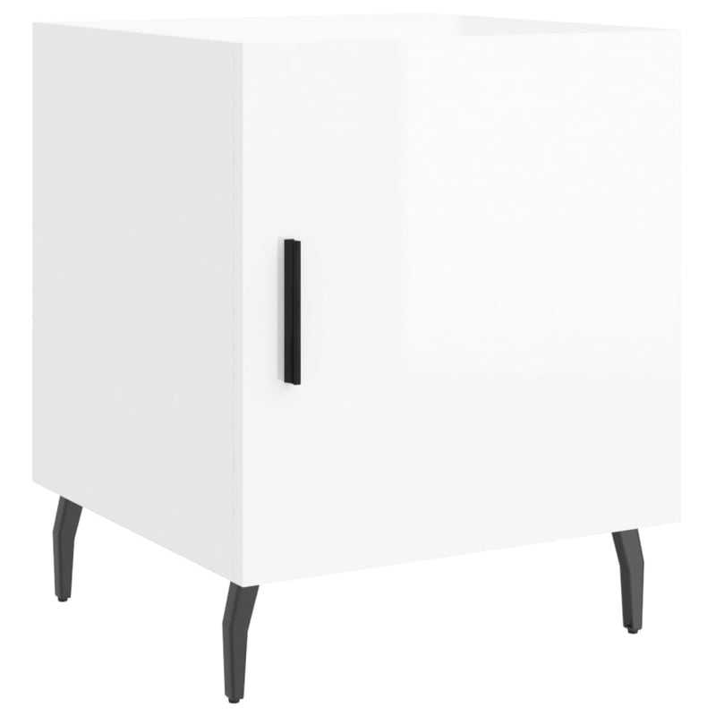 vidaXL 2 db magasfényű fehér szerelt fa éjjeliszekrény 40 x 40 x 50 cm