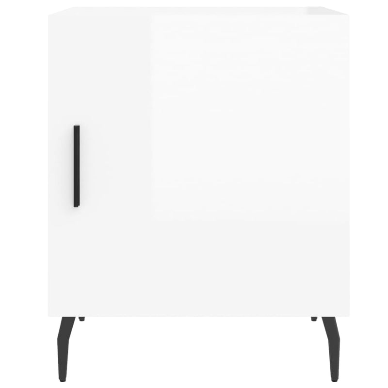 vidaXL 2 db magasfényű fehér szerelt fa éjjeliszekrény 40 x 40 x 50 cm