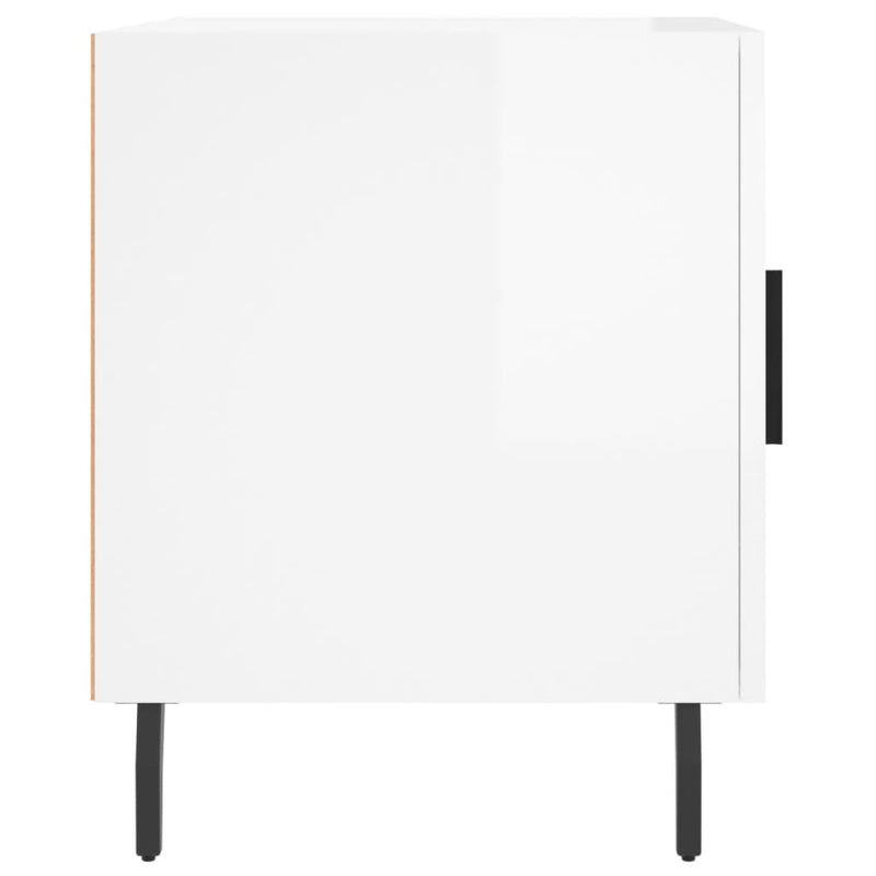vidaXL 2 db magasfényű fehér szerelt fa éjjeliszekrény 40 x 40 x 50 cm