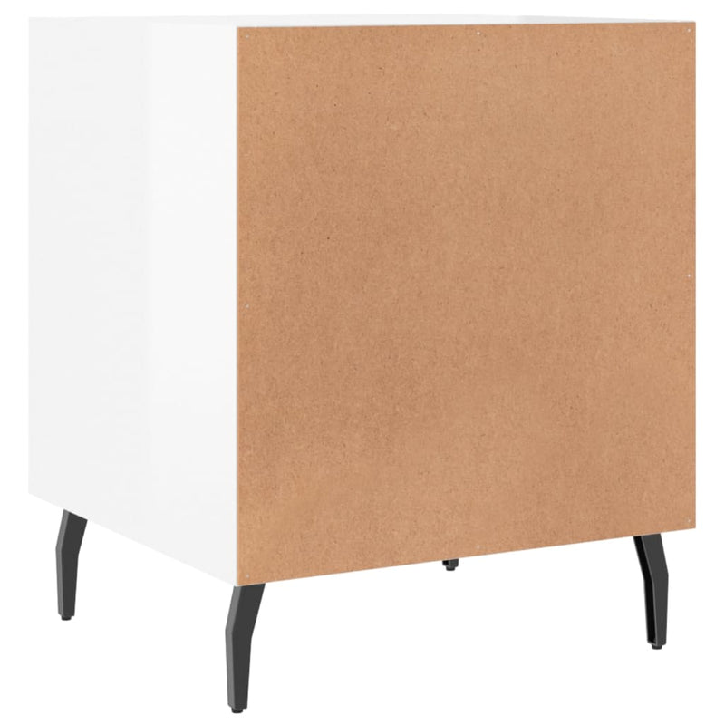 vidaXL 2 db magasfényű fehér szerelt fa éjjeliszekrény 40 x 40 x 50 cm