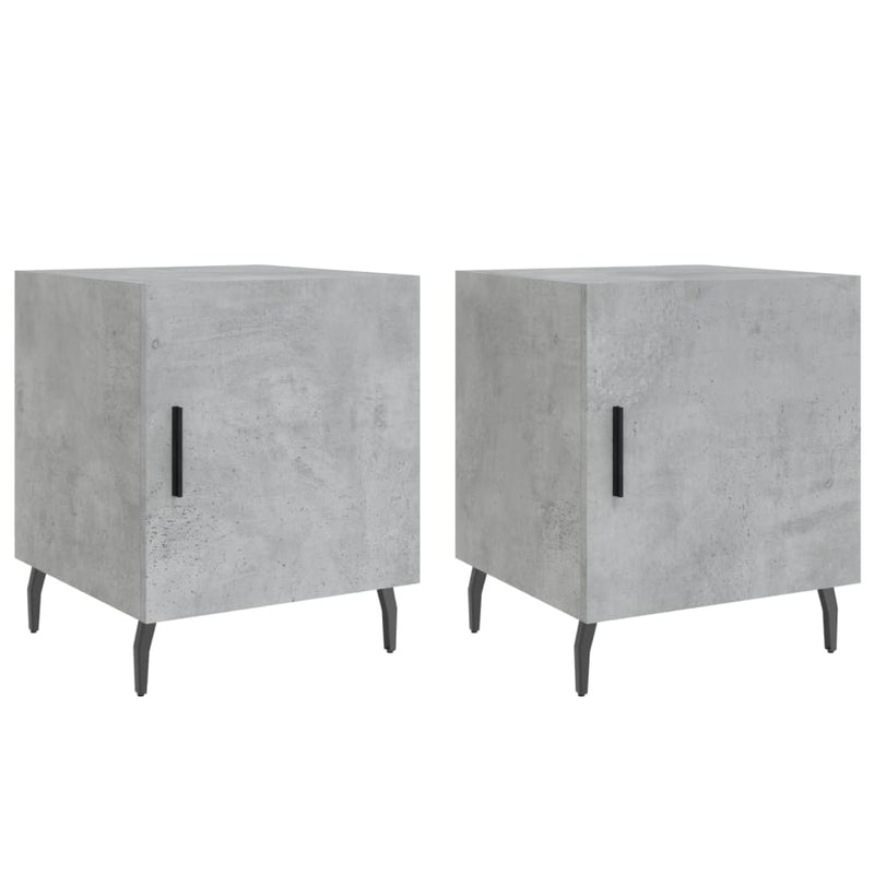 vidaXL 2 db betonszürke szerelt fa éjjeliszekrény 40 x 40 x 50 cm