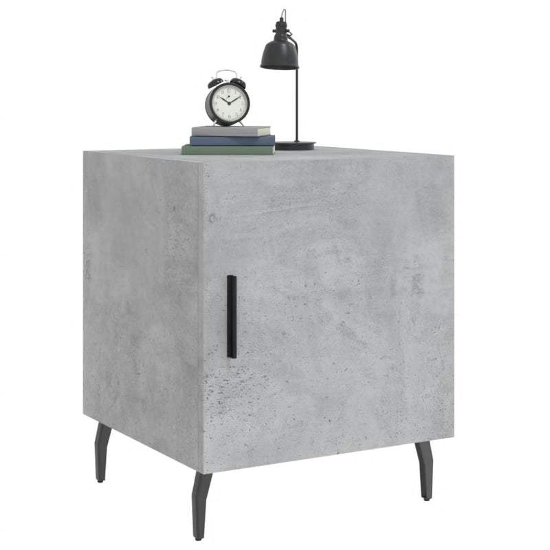 vidaXL 2 db betonszürke szerelt fa éjjeliszekrény 40 x 40 x 50 cm