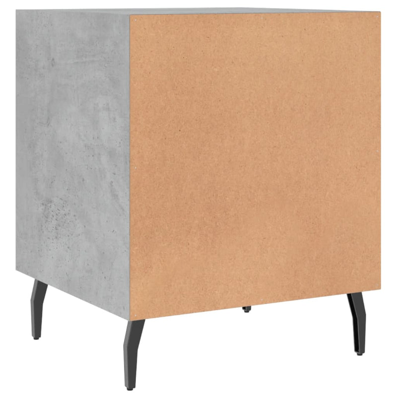 vidaXL 2 db betonszürke szerelt fa éjjeliszekrény 40 x 40 x 50 cm