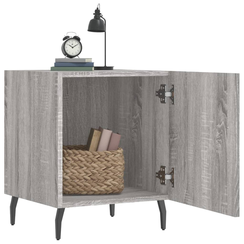 vidaXL 2 db szürke sonoma színű szerelt fa éjjeliszekrény 40x40x50 cm