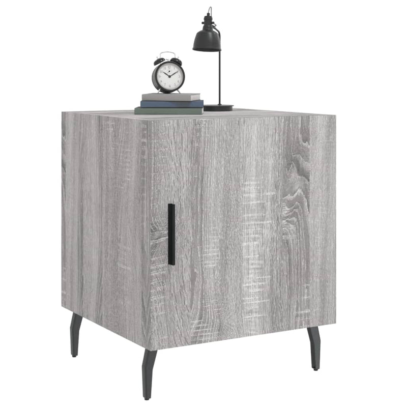 vidaXL 2 db szürke sonoma színű szerelt fa éjjeliszekrény 40x40x50 cm