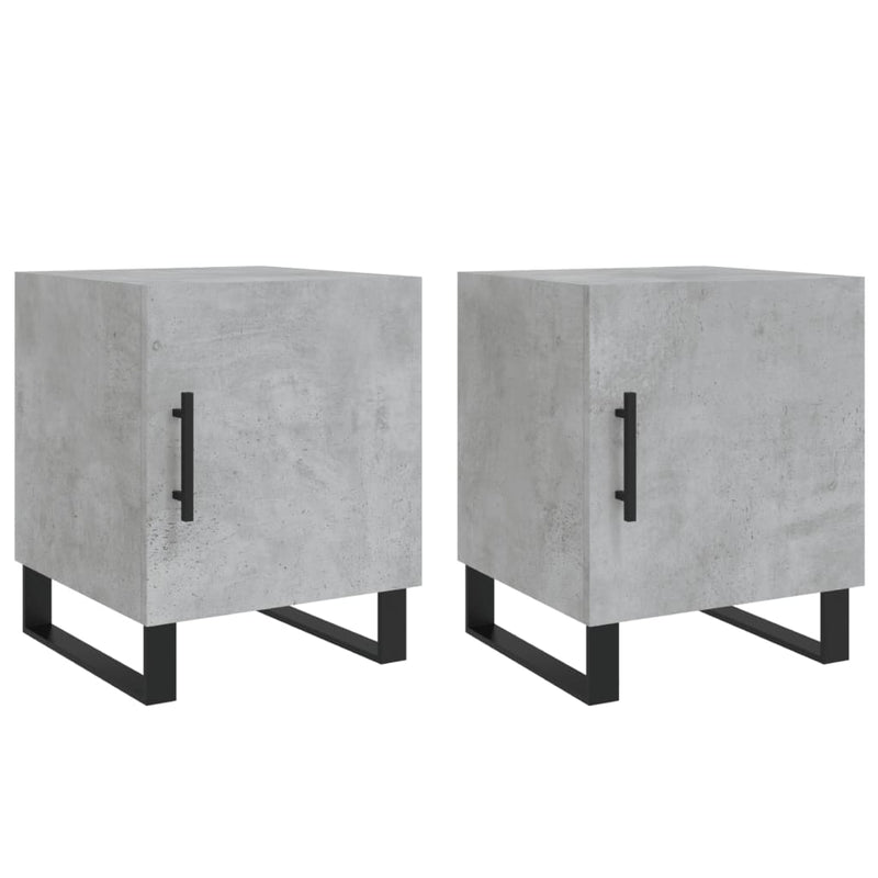 vidaXL 2 db betonszürke szerelt fa éjjeliszekrény 40 x 40 x 50 cm
