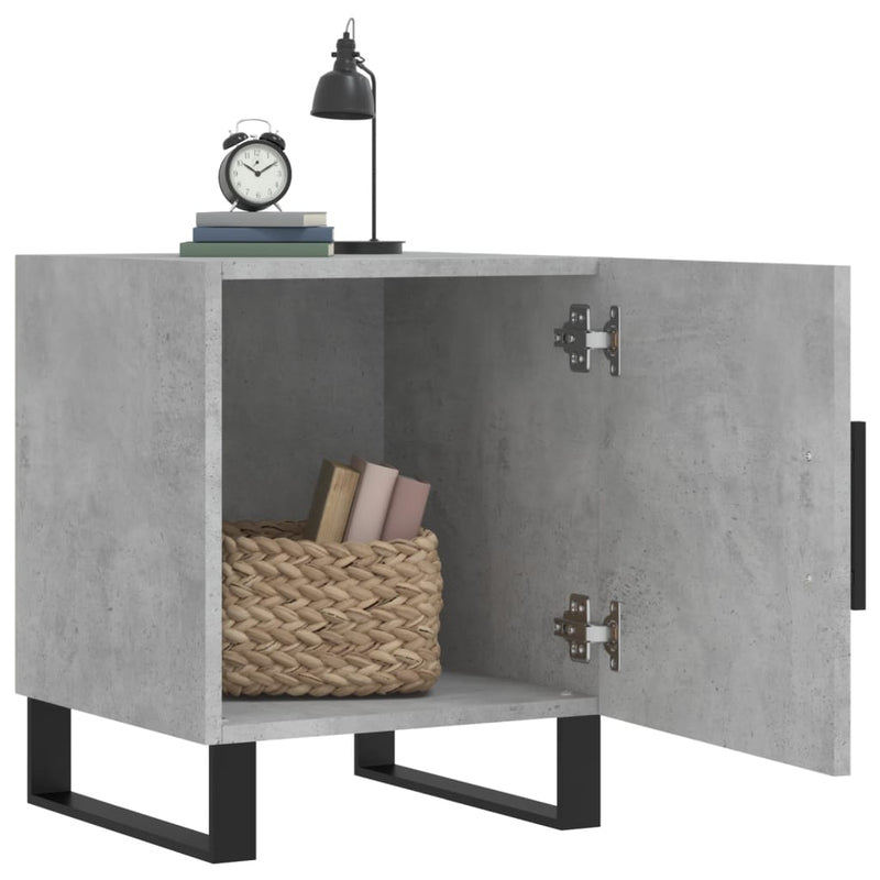 vidaXL 2 db betonszürke szerelt fa éjjeliszekrény 40 x 40 x 50 cm
