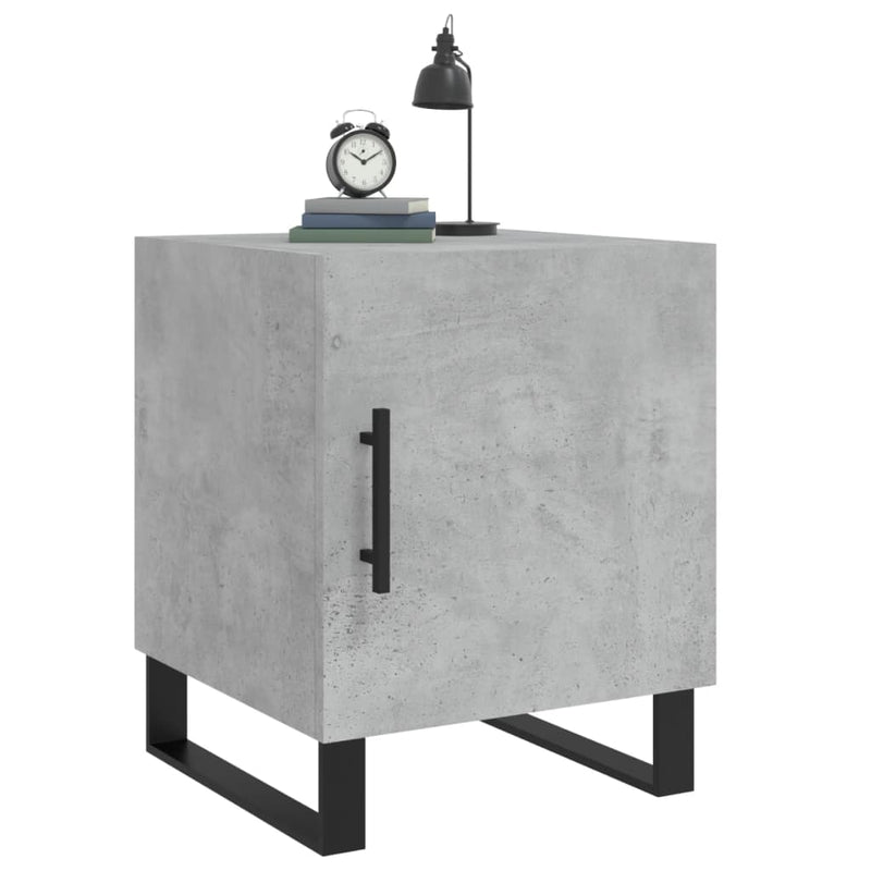 vidaXL 2 db betonszürke szerelt fa éjjeliszekrény 40 x 40 x 50 cm