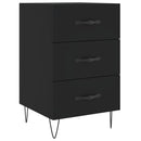 vidaXL fekete szerelt fa éjjeliszekrény 40 x 40 x 66 cm