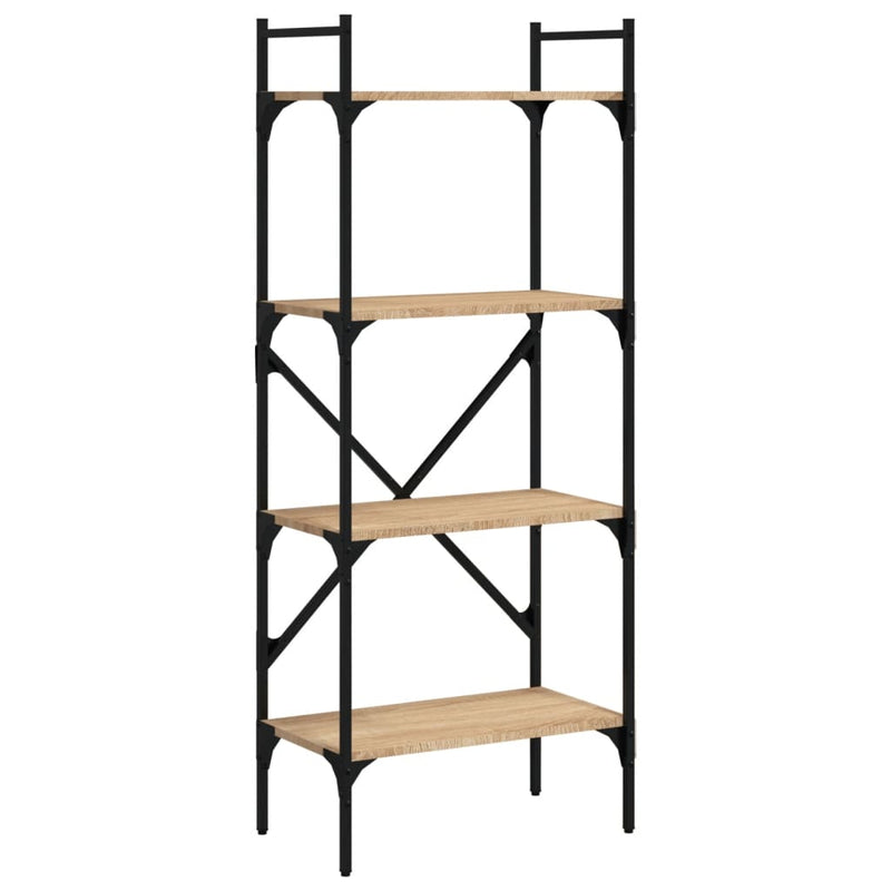vidaXL 4 szintes sonoma tölgy szerelt fa könyvespolc 56x31,5x138,5 cm