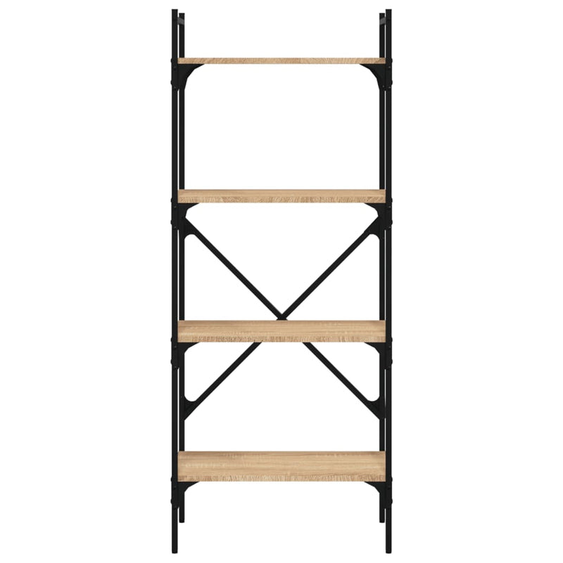 vidaXL 4 szintes sonoma tölgy szerelt fa könyvespolc 56x31,5x138,5 cm