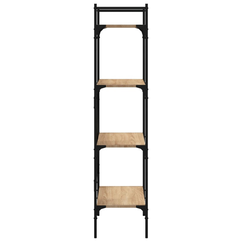 vidaXL 4 szintes sonoma tölgy szerelt fa könyvespolc 56x31,5x138,5 cm