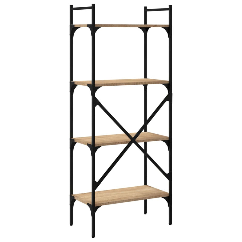 vidaXL 4 szintes sonoma tölgy szerelt fa könyvespolc 56x31,5x138,5 cm