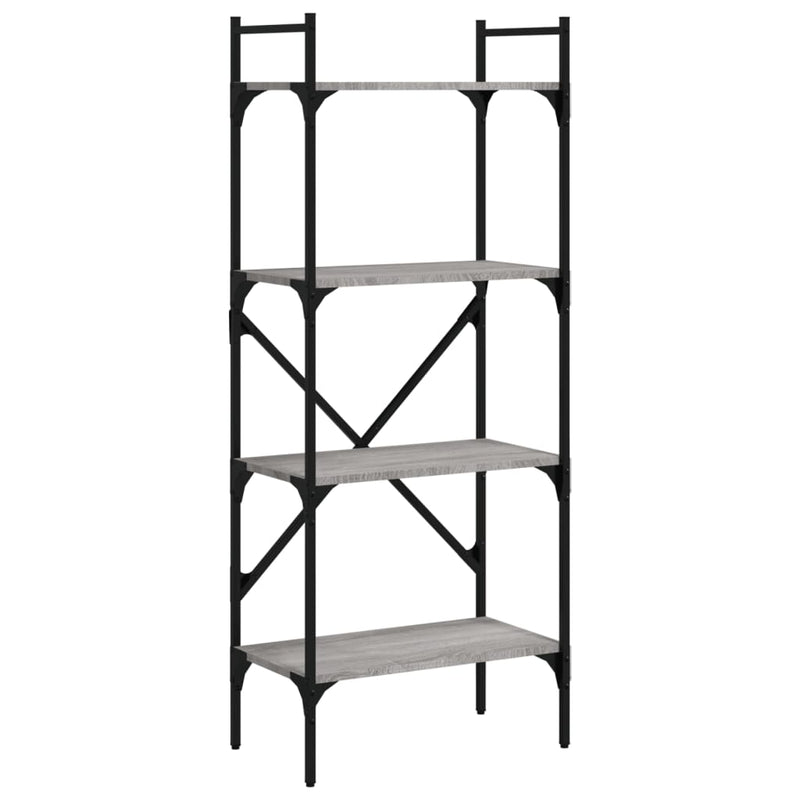 vidaXL 4 szintes szürke sonoma színű fa könyvespolc 56x31,5x138,5 cm