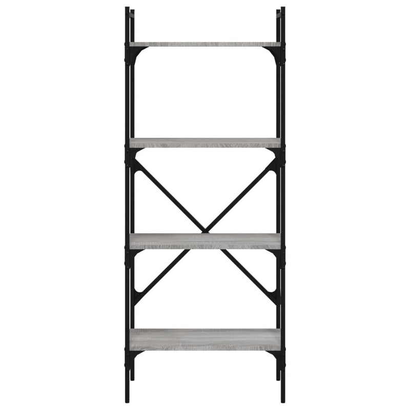 vidaXL 4 szintes szürke sonoma színű fa könyvespolc 56x31,5x138,5 cm