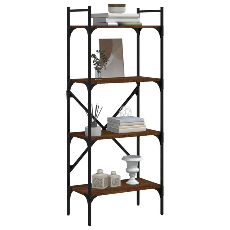 vidaXL 4 szintes barna tölgyszínű fa könyvespolc 56x31,5x138,5 cm