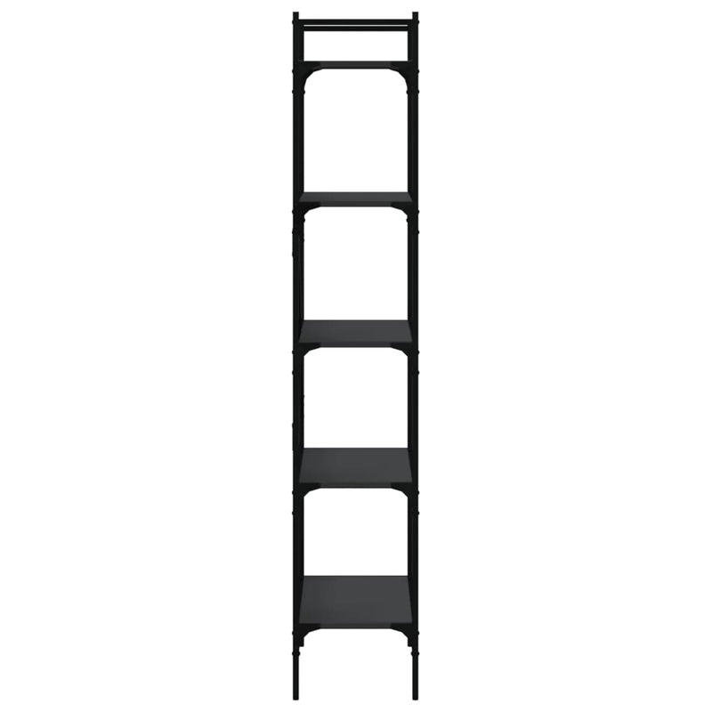 vidaXL 5 szintes fekete szerelt fa könyvespolc 56 x 31,5 x 174 cm