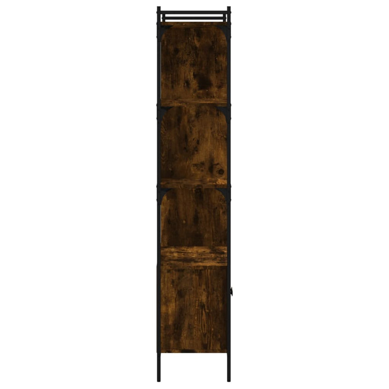 vidaXL füstös tölgy szerelt fa könyvespolc ajtókkal 76,5x30x154,5 cm