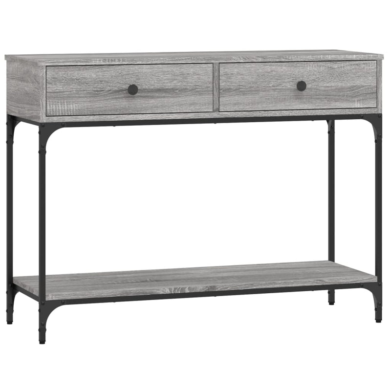 vidaXL szürke sonoma színű szerelt fa konzolasztal 100 x 34,5 x 75 cm