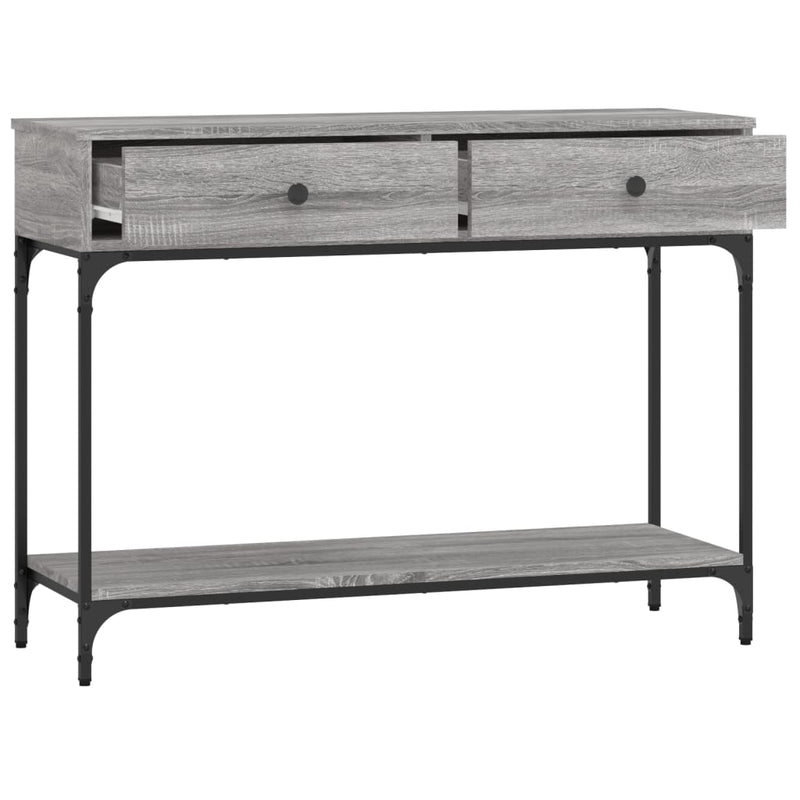 vidaXL szürke sonoma színű szerelt fa konzolasztal 100 x 34,5 x 75 cm