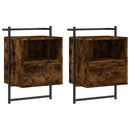 vidaXL 2 db füstös tölgy szerelt fa fali éjjeliszekrény 40x30x61 cm