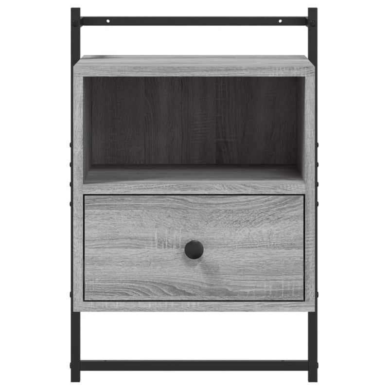 vidaXL 2 db szürke sonoma szerelt fa fali éjjeliszekrény 40x30x61 cm