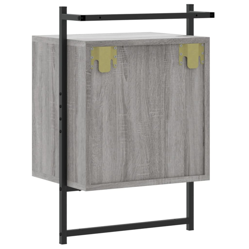 vidaXL 2 db szürke sonoma szerelt fa fali éjjeliszekrény 40x30x61 cm