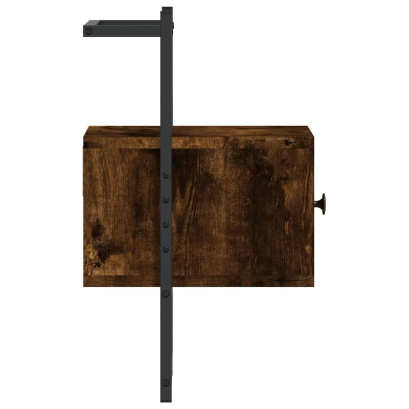 vidaXL 2 db füstös tölgy szerelt fa fali éjjeliszekrény 35x30x51 cm